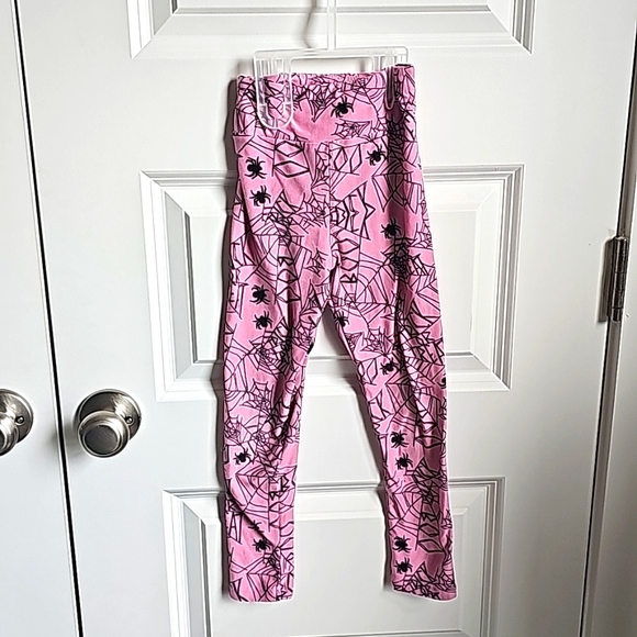 4 For $20 LulaRoe Halloween Theme Spiderweb Print Pants in Kids S/M - Picture 1 of 6